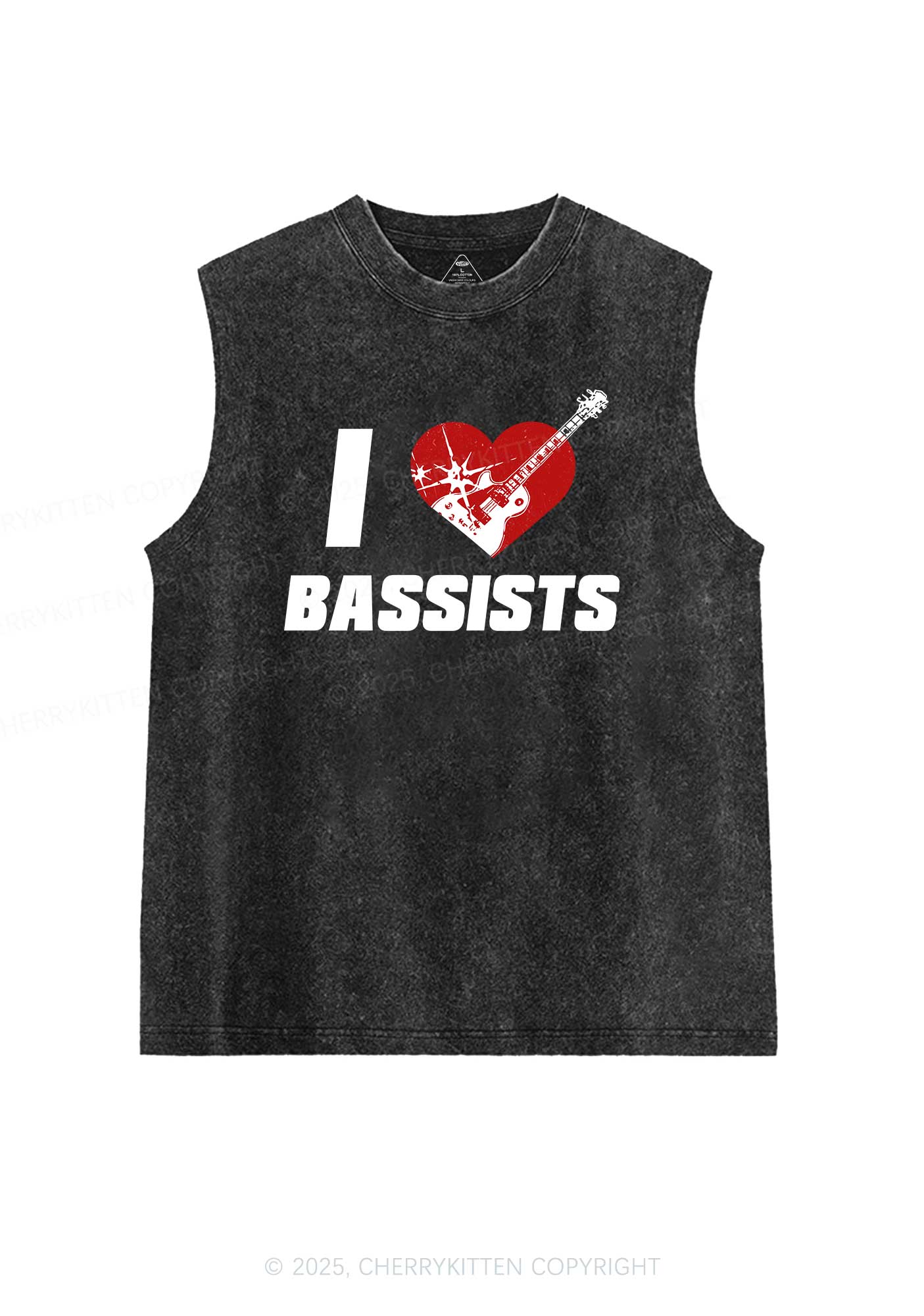 I Love Bassists Y2K Washed Muscle Tank Cherrykitten