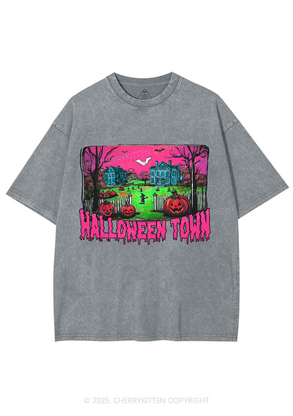 Halloween Pumpkin Town Y2K Shirts Washed Tee Cherrykitten