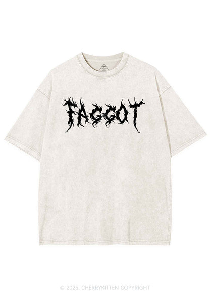 Punk Faggot Pride Y2K Shirts Washed Tee Cherrykitten