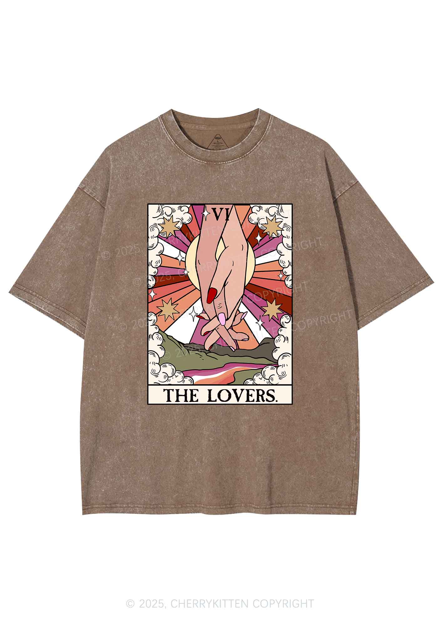The Lesbian Lovers Y2K Shirts Washed Tee Cherrykitten