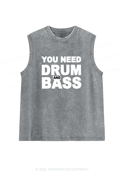 Need Drum And Bass Y2K Washed Muscle Tank Cherrykitten