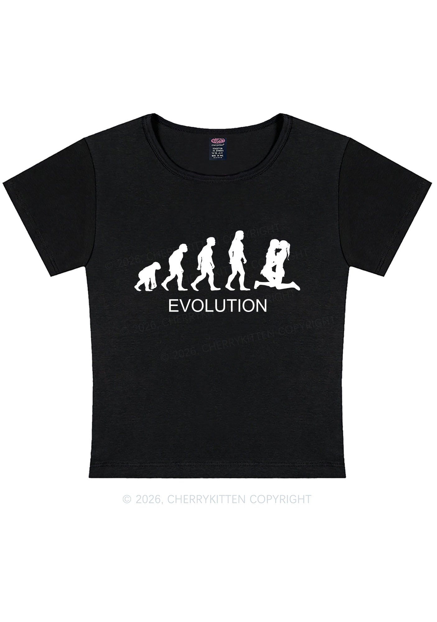 Lesbian Evolution Pride Y2K Baby Tee Cherrykitten