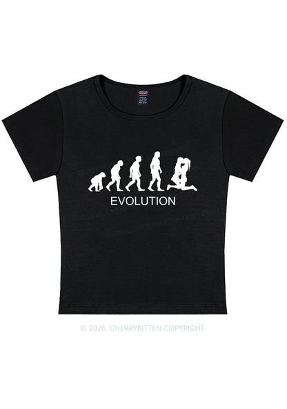 Lesbian Evolution Pride Y2K Baby Tee Cherrykitten