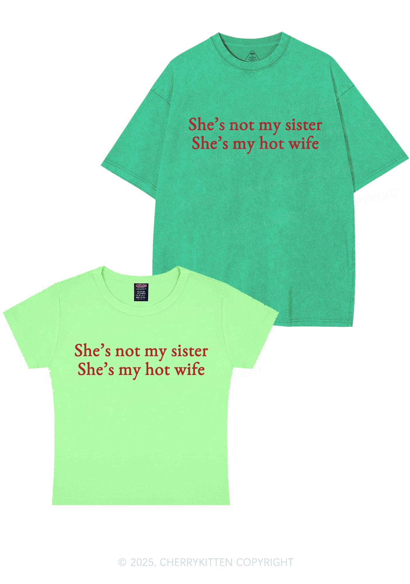 Shes Not My Sister Y2K Valentine's Day Couple Shirt Cherrykitten