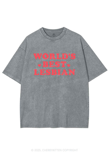 World's Best Lesbian Y2K Shirts Washed Tee Cherrykitten