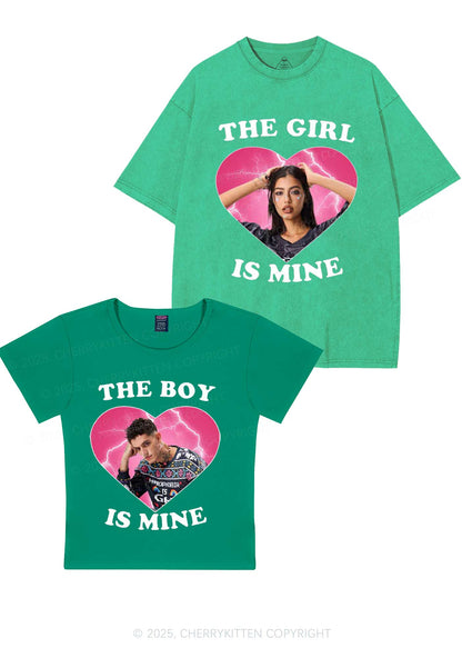 Custom Boy Girl Is Mine Y2K Valentine's Day Couple Shirt Cherrykitten