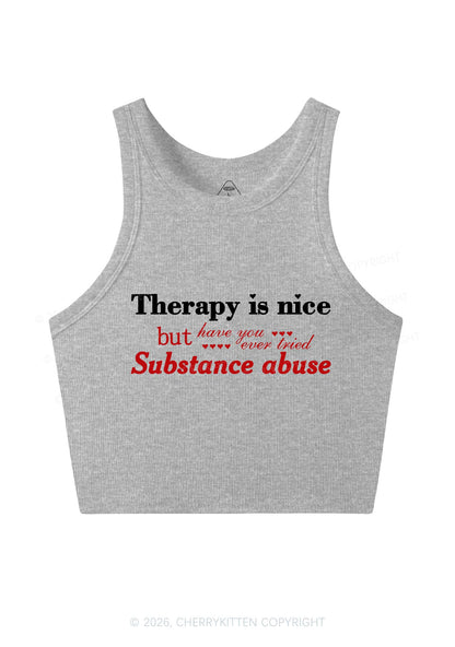 Have You Ever Tried Substance Abuse Y2K Crop Tank Top Cherrykitten