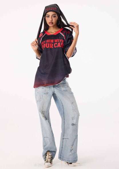 Custom Hit Him Y2K Mesh Jersey Shirts Cherrykitten