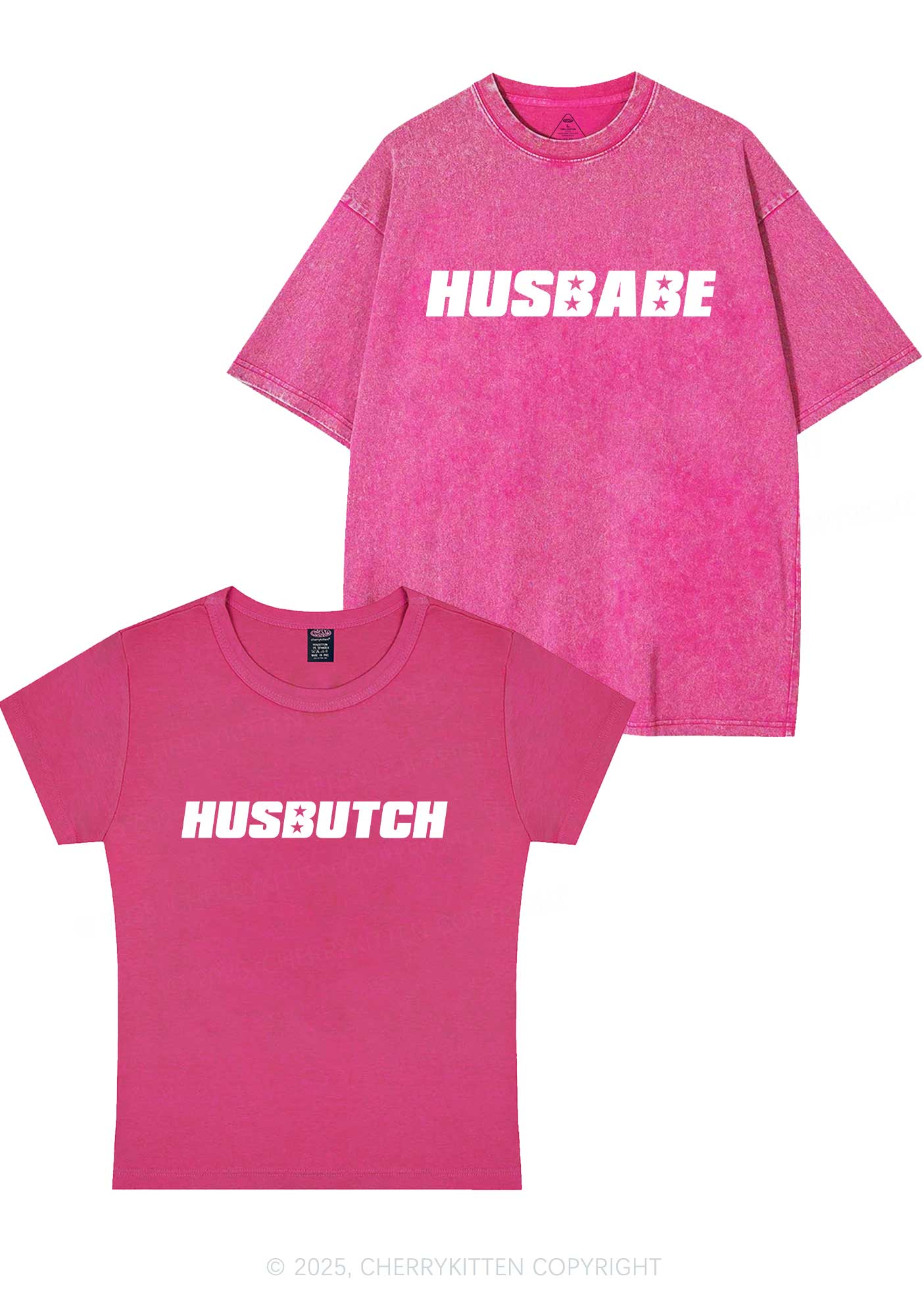 Husbabe Husbutch Y2K Valentine's Day Couple Shirt Cherrykitten