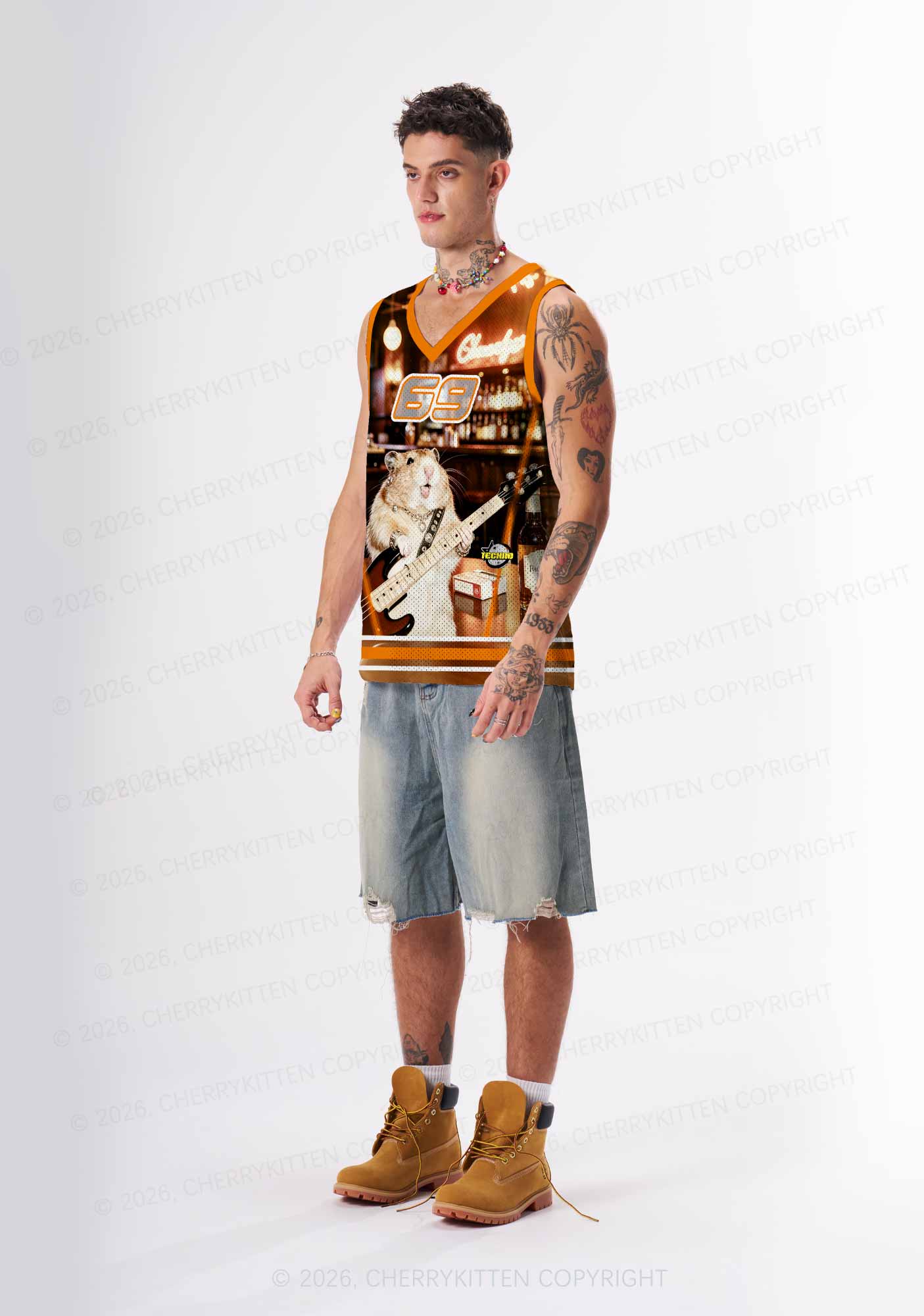 Hamster Bassist Techno Y2K Sport Jersey Tank Cherrykitten