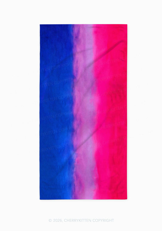 Bisexual Flag Pride Y2K Beach Towel Cherrykitten
