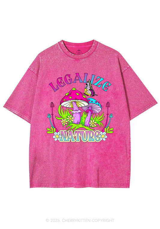 Legalize Nature Shrooms Y2K Shirts Washed Tee Cherrykitten