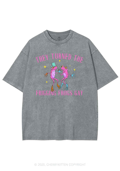 Frogs Gay Pride Y2K Shirts Washed Tee Cherrykitten