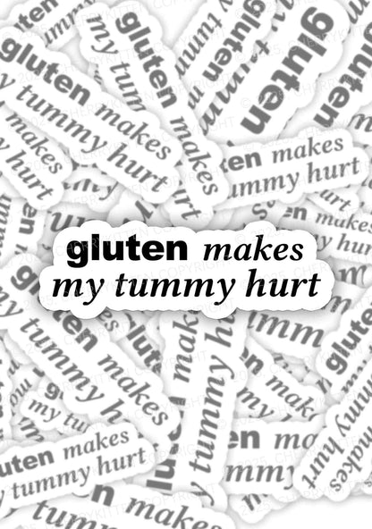 Gluten Makes Tummy Hurt 1Pc Y2K Sticker Cherrykitten