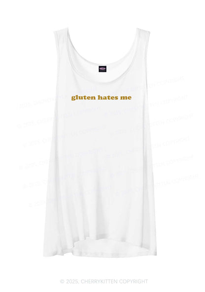 Gluten Hates Me Y2K Sheer Boyfriend Tank Cherrykitten