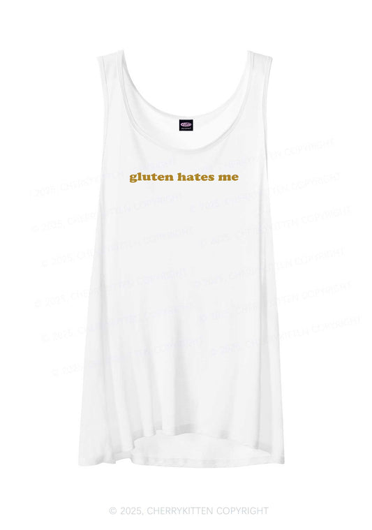Gluten Hates Me Y2K Sheer Boyfriend Tank Cherrykitten