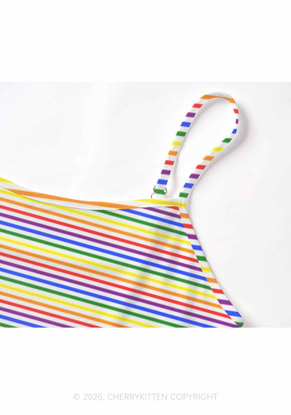 Rainbow Stripes Pride Y2K Mesh Cami Tank Cherrykitten