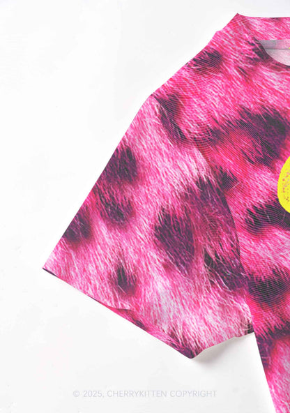 Pink Leopard Cxxt Y2K Mesh Crop Top Cherrykitten
