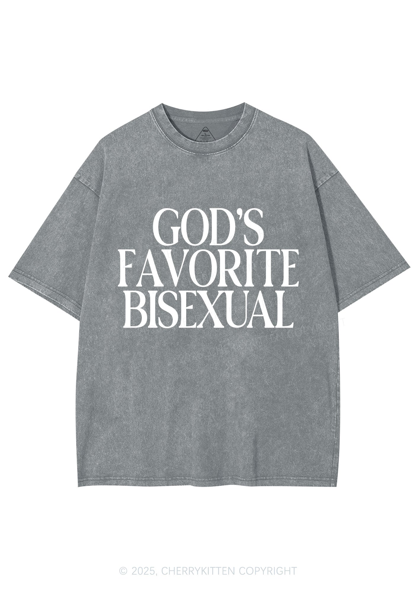Gods Favorite Bisexual Pride Y2K Shirts Washed Tee Cherrykitten