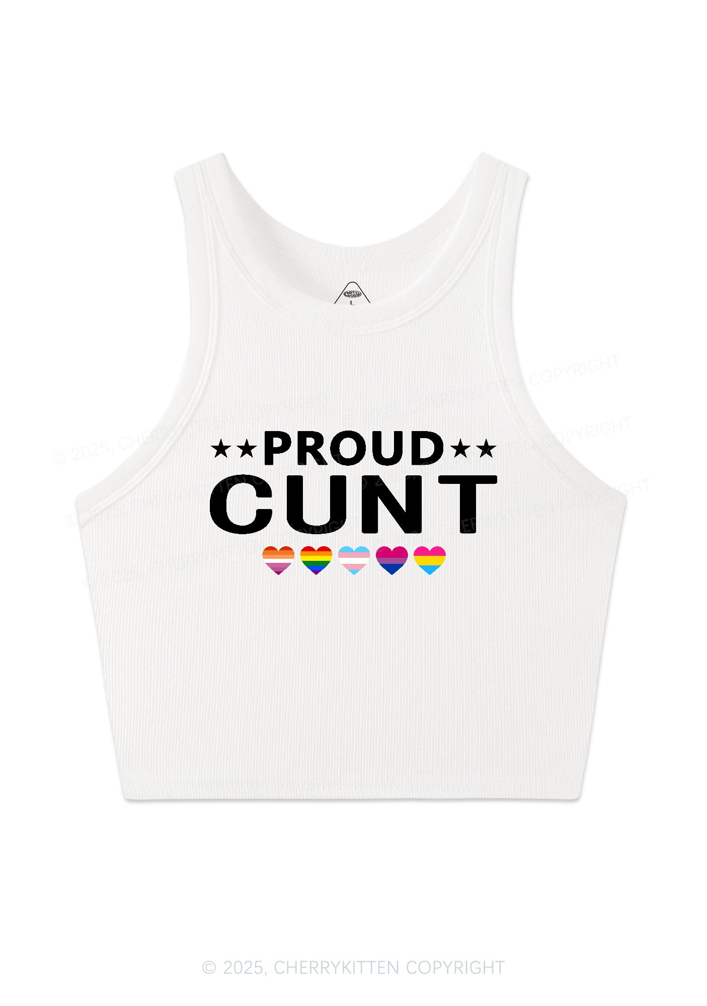 Proud Cxxt Pride Y2K Crop Tank Top Cherrykitten