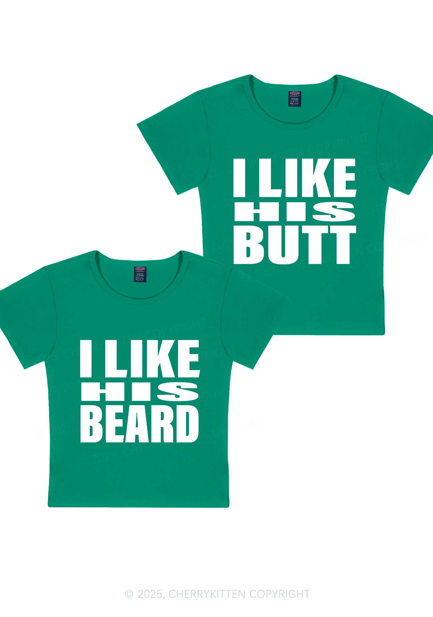 I Like His Beard Y2K Valentine's Day Baby Tee Cherrykitten