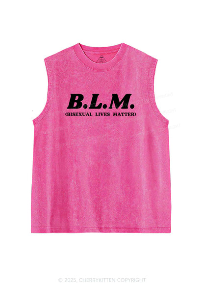 Bisexual Lives Matter Pride Y2K Washed Muscle Tank Cherrykitten