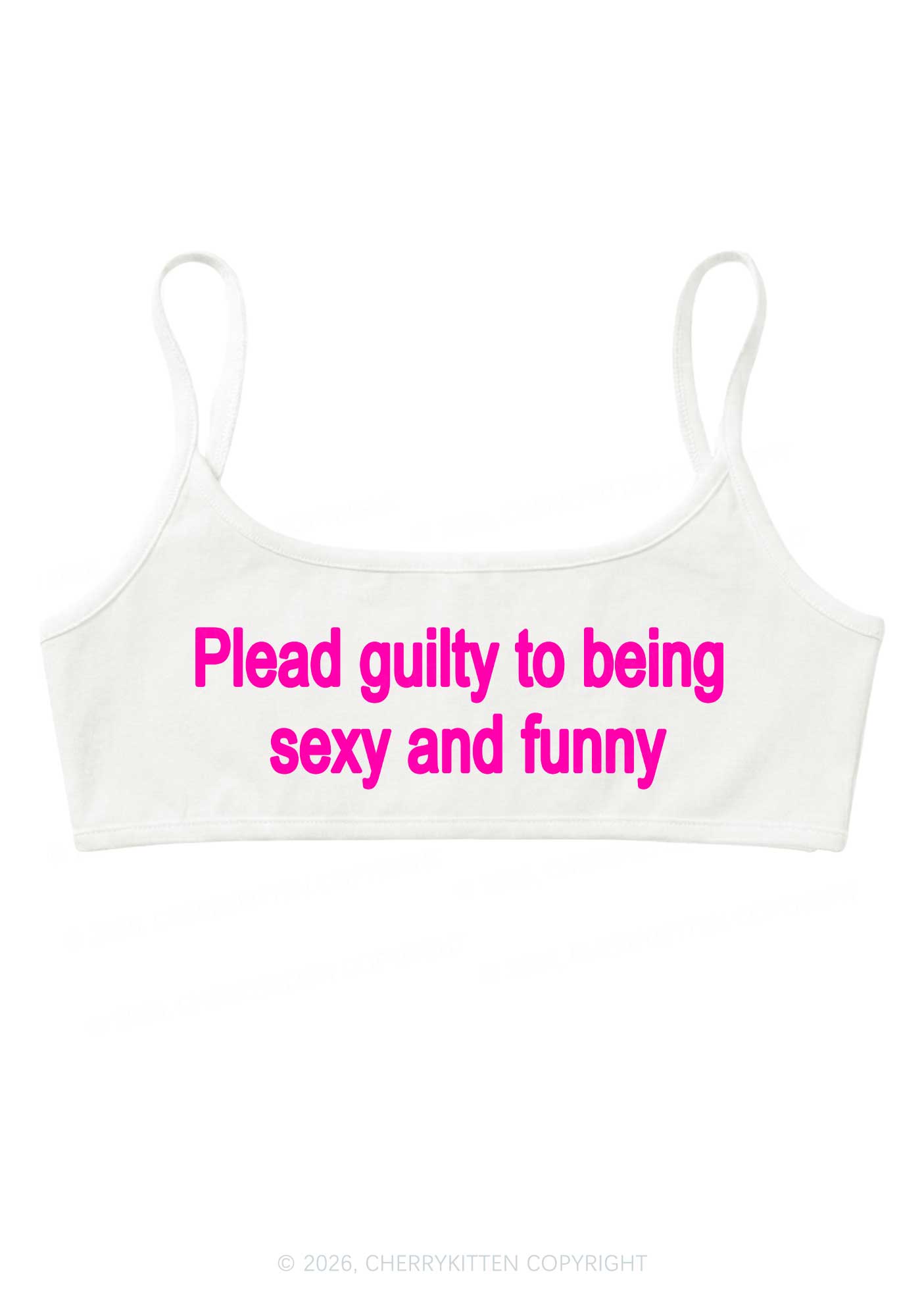 Plead Guilty To Being Funny Y2K Super Crop Cami Cherrykitten