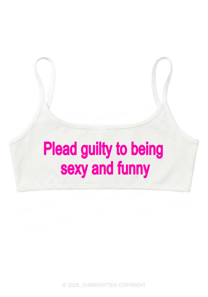 Plead Guilty To Being Funny Y2K Super Crop Cami Cherrykitten