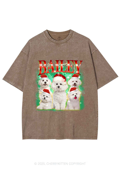 Custom Christmas Puppy Y2K Shirts Washed Tee Cherrykitten