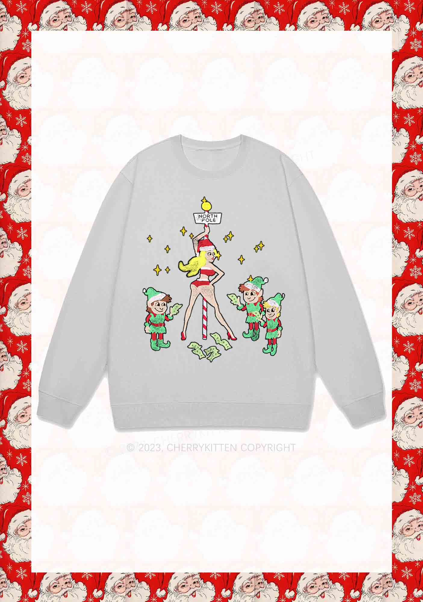 North Pole Dancing Christmas Girl Y2K Sweatshirt Cherrykitten