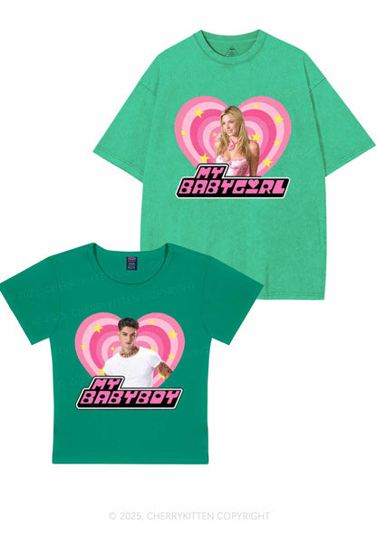 Custom Photo My Baby Y2K Valentine's Day Couple Shirt Cherrykitten