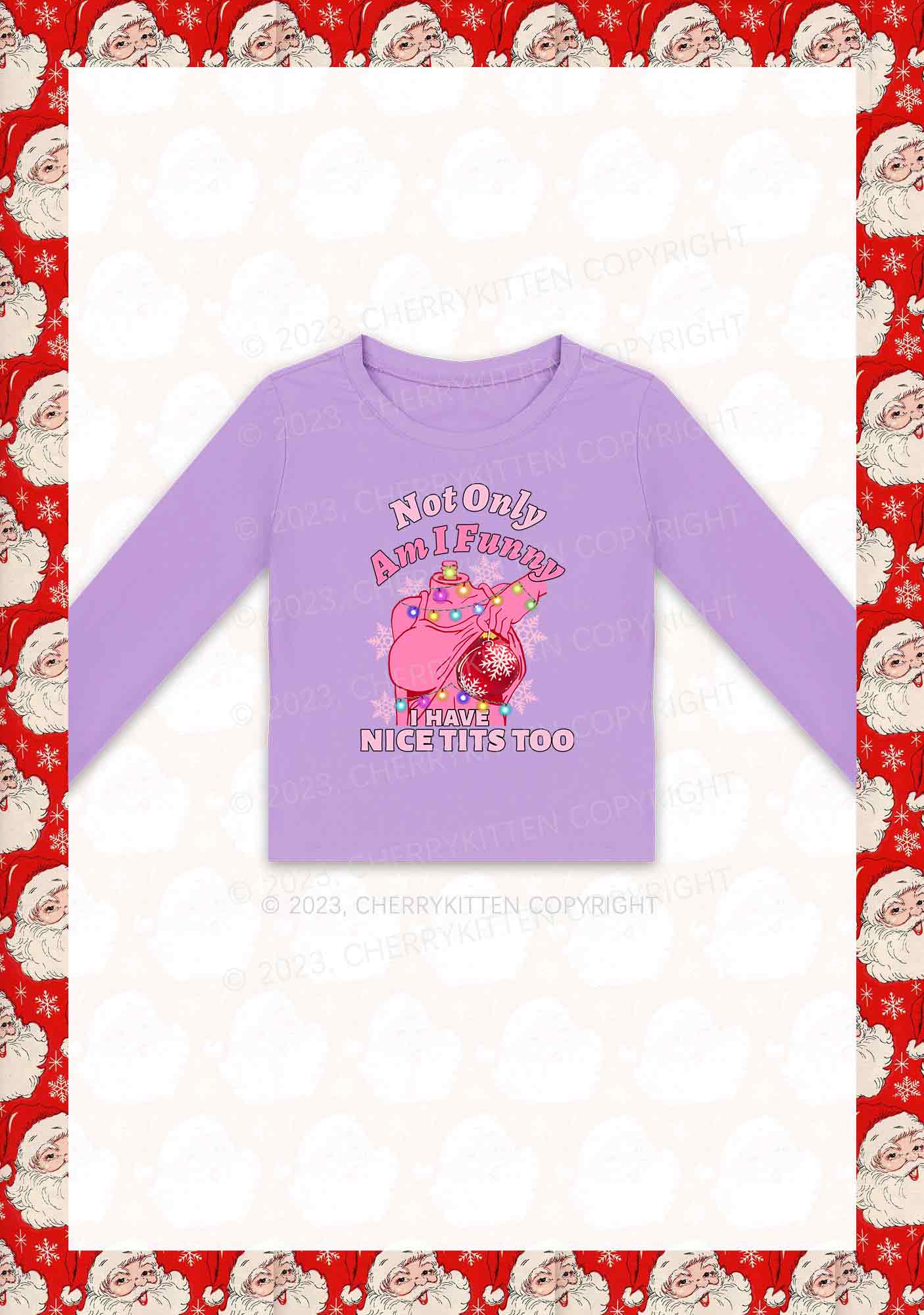 I Have Nice Dots Too Christmas Y2K Long Sleeve Crop Top Cherrykitten