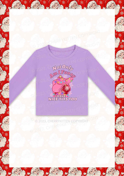 I Have Nice Dots Too Christmas Y2K Long Sleeve Crop Top Cherrykitten