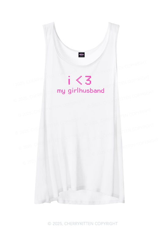 I Love My Girlhusband Y2K Sheer Boyfriend Tank Cherrykitten