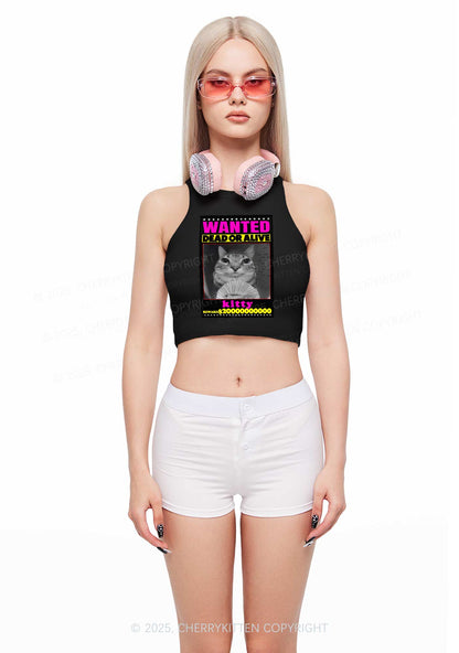 Custom Wanted Kitten Y2K Crop Tank Top Cherrykitten