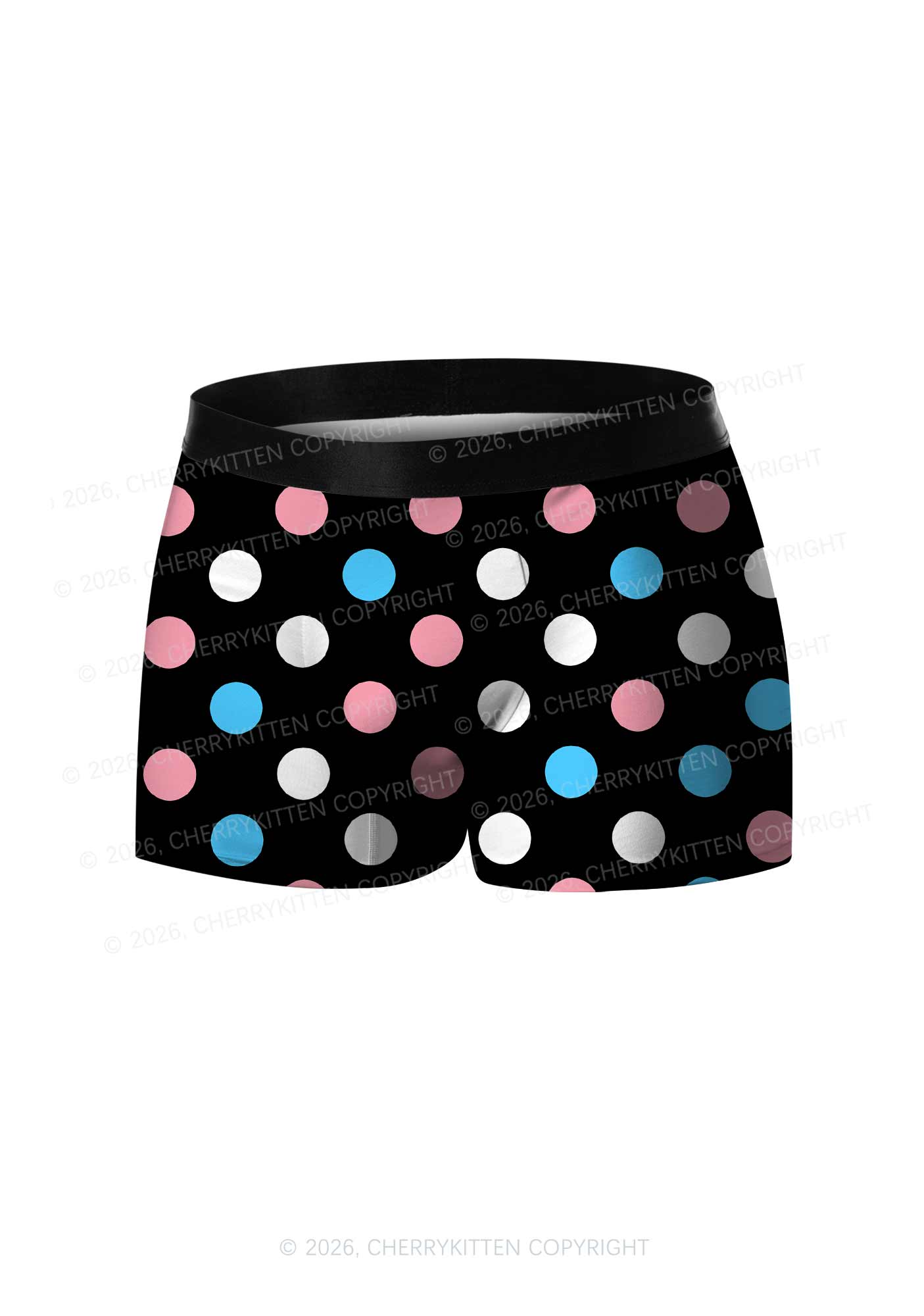 Trans Dots On Black Pride Y2K Print Men Boxer Briefs Cherrykitten