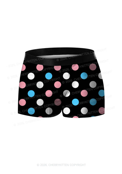 Trans Dots On Black Pride Y2K Print Men Boxer Briefs Cherrykitten