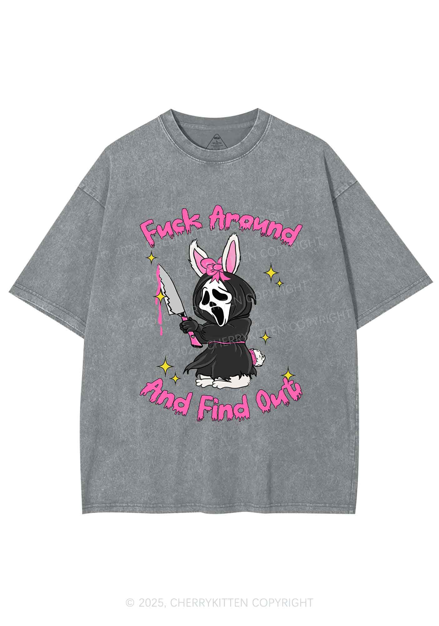 Halloween Fxxk Around Find Out Y2K Shirts Washed Tee Cherrykitten