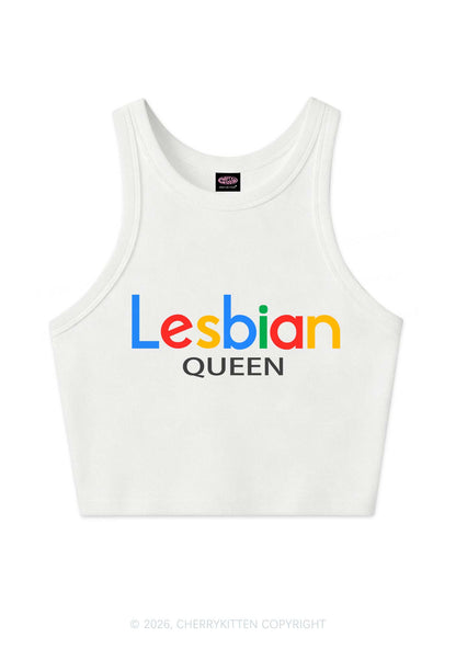 Lesbian Queen Pride Y2K Crop Tank Top Cherrykitten