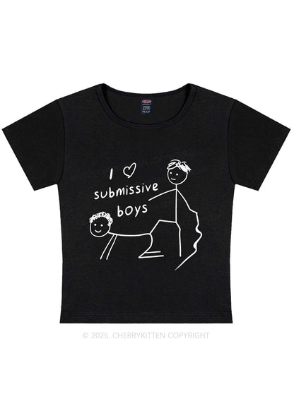 I Love S Gay Boys Pride Y2K Baby Tee Cherrykitten