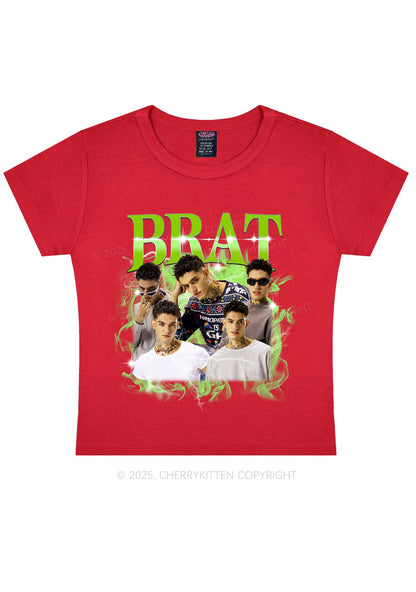 Custom Brat Portrait Y2K Baby Tee Cherrykitten