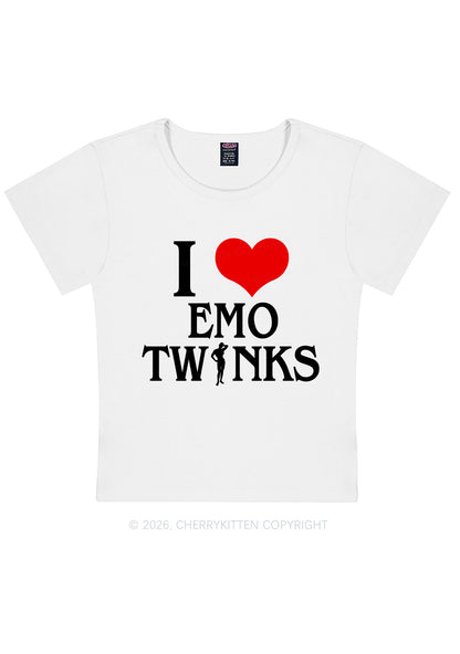 I Love Emo Twinks Pride Y2K Baby Tee Cherrykitten