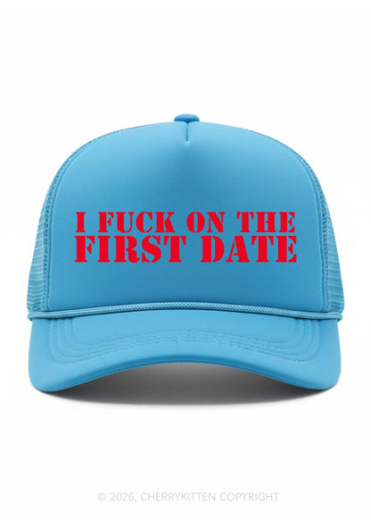 Fxxk On First Date Y2K Trucker Hat Cherrykitten