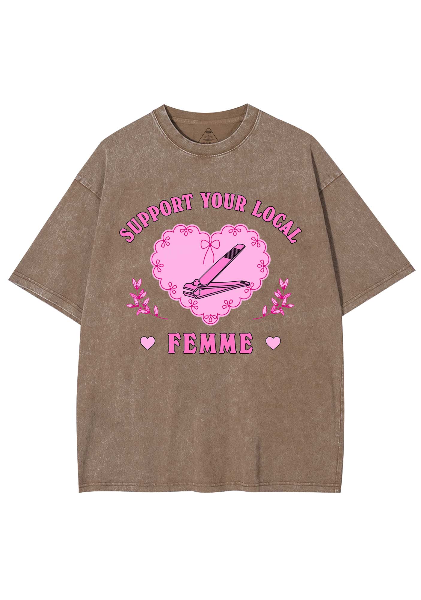 Support Your Local Femme Y2K Shirts Washed Tee Cherrykitten