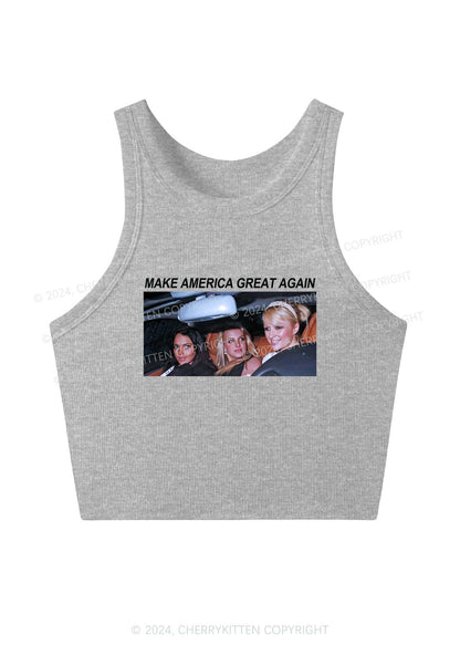 Make America Great Again Y2K Crop Tank Top Cherrykitten