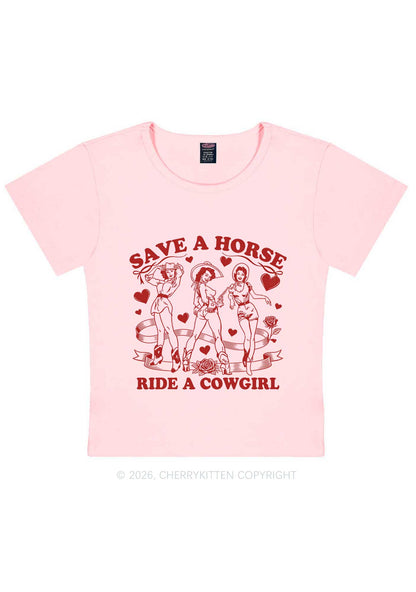 Ride A Cowgirl Valentine's Day Y2K Baby Tee Cherrykitten