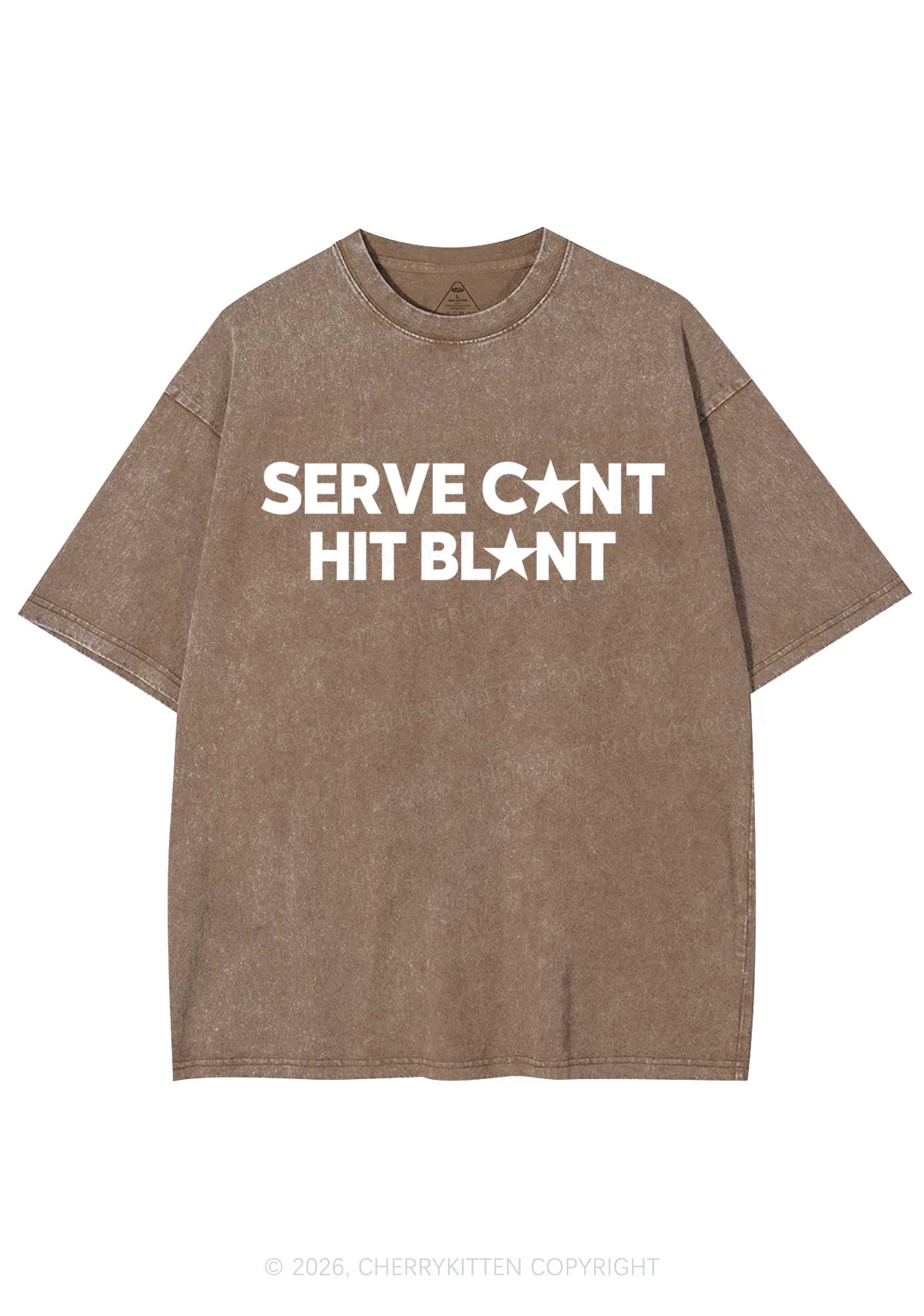 Serve Cxxt Hit Blunt Y2K Shirts Washed Tee Cherrykitten