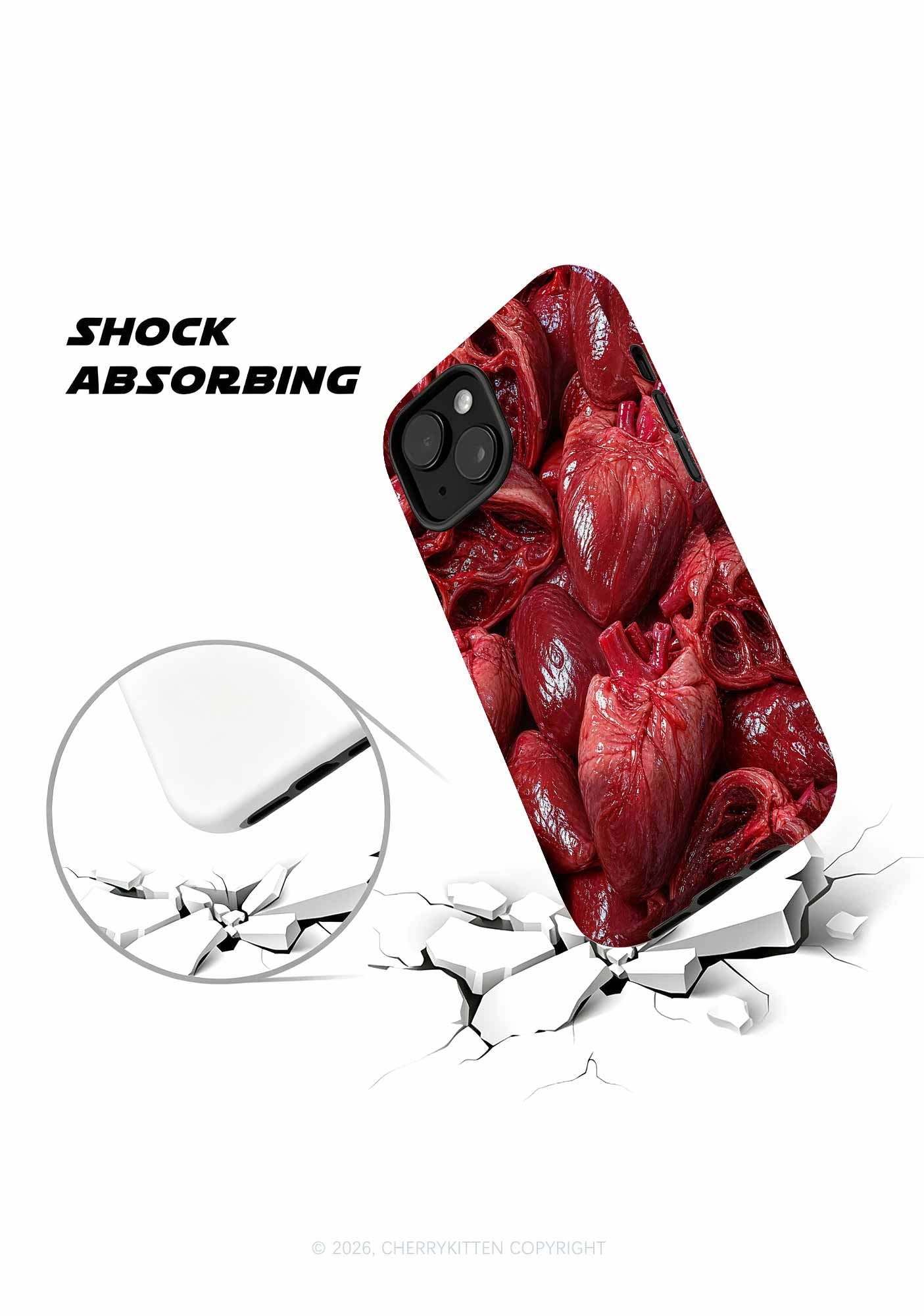 Halloween Red Blood Hearts Y2K Phone Case Cherrykitten