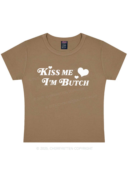 Kiss Me Im Butch Y2K Baby Tee Cherrykitten