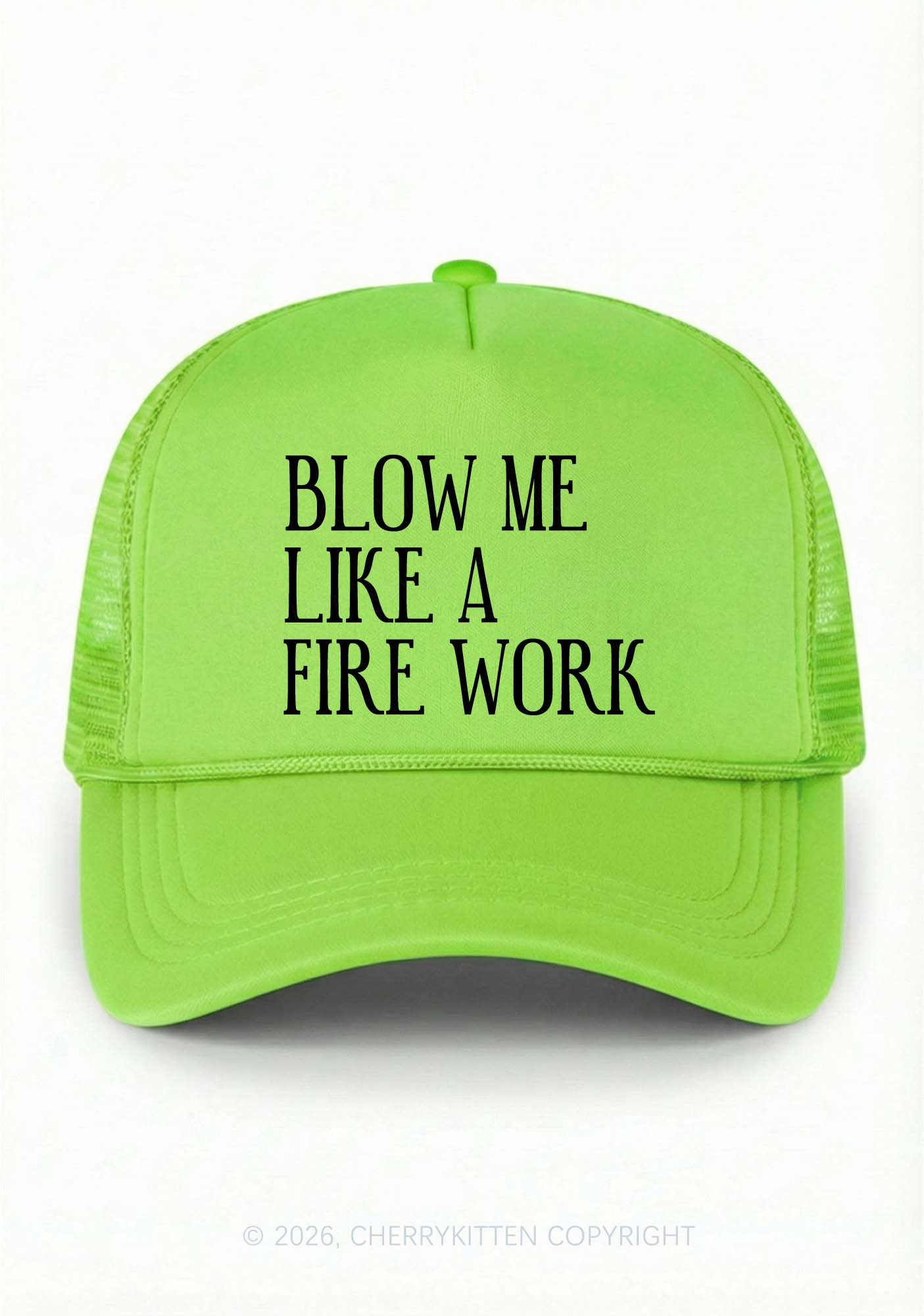 Blow Me Like Fire Work Y2K Trucker Hat Cherrykitten